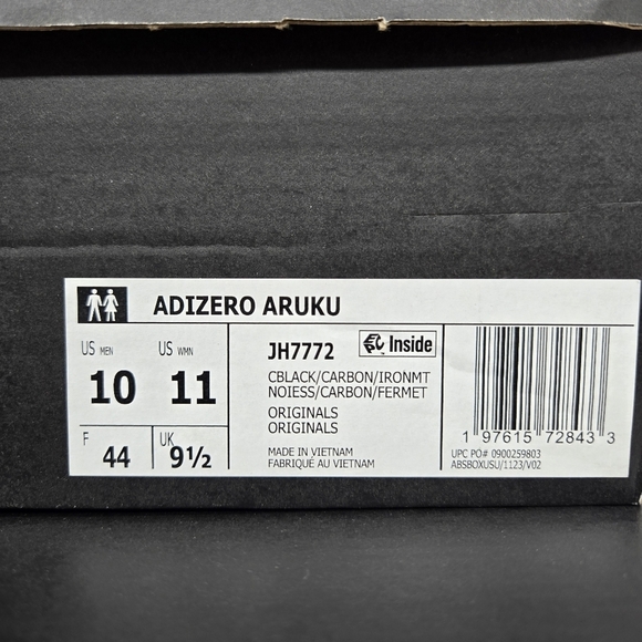 New Adidas Adizero Aruku \'Black Carbon\' JH7772 Men\'s Running Shoes Size 10 main image 5